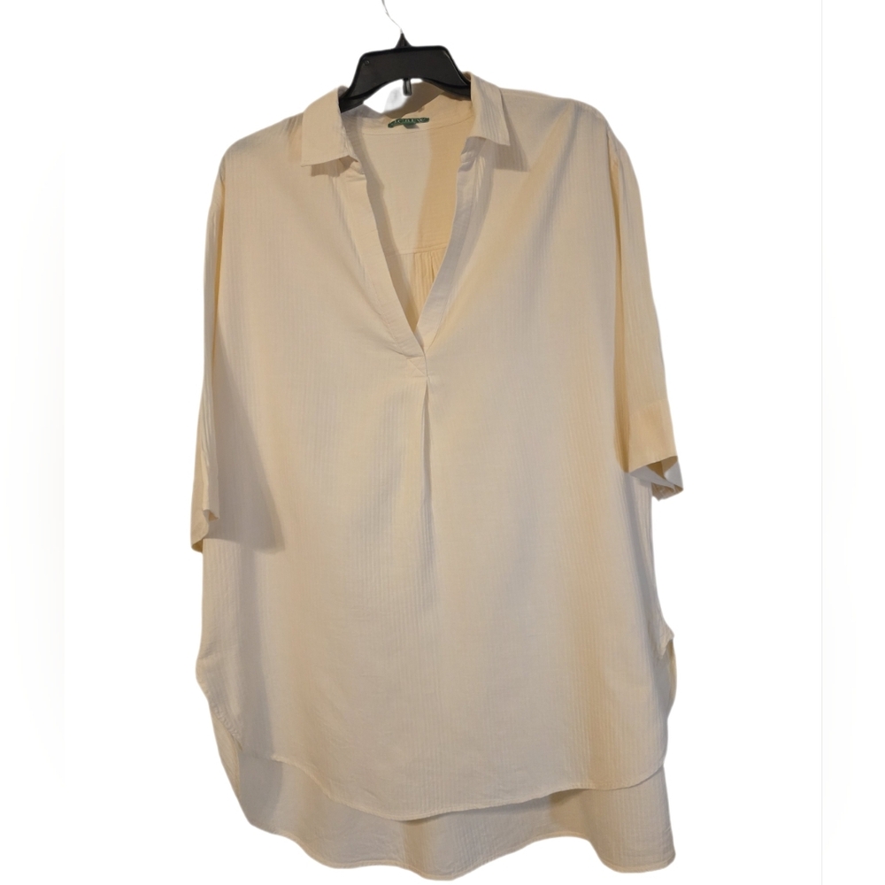 J. Crew Cream Lightweight V-Neck Tunic